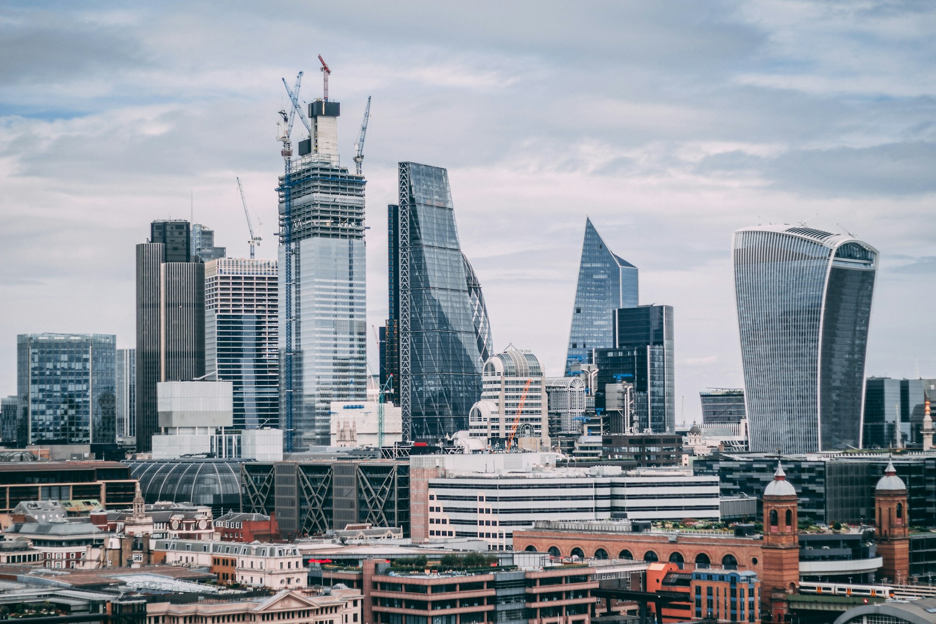 London city skyline with commercial towers